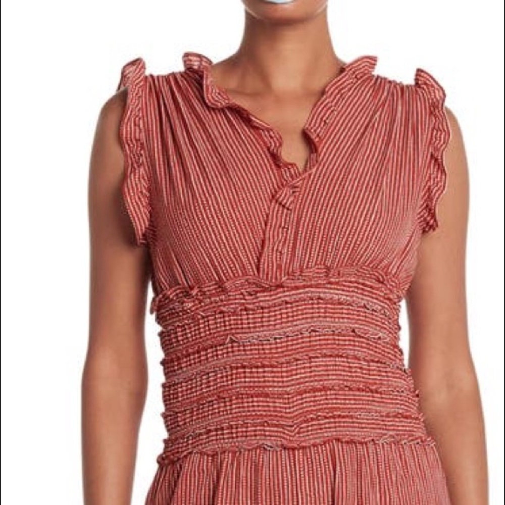 V-Neck Smocked Waist Jumpsuit NWOT